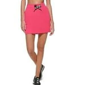 NWT DKNY Sport Logo Skirt Fiery Pink Sz XS